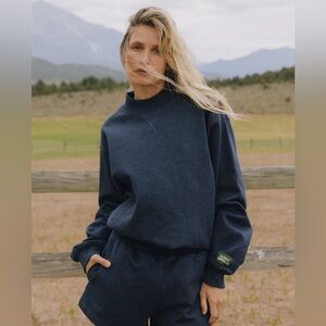 NWT- Daily Drills Women's vintage fleece  crew- denim